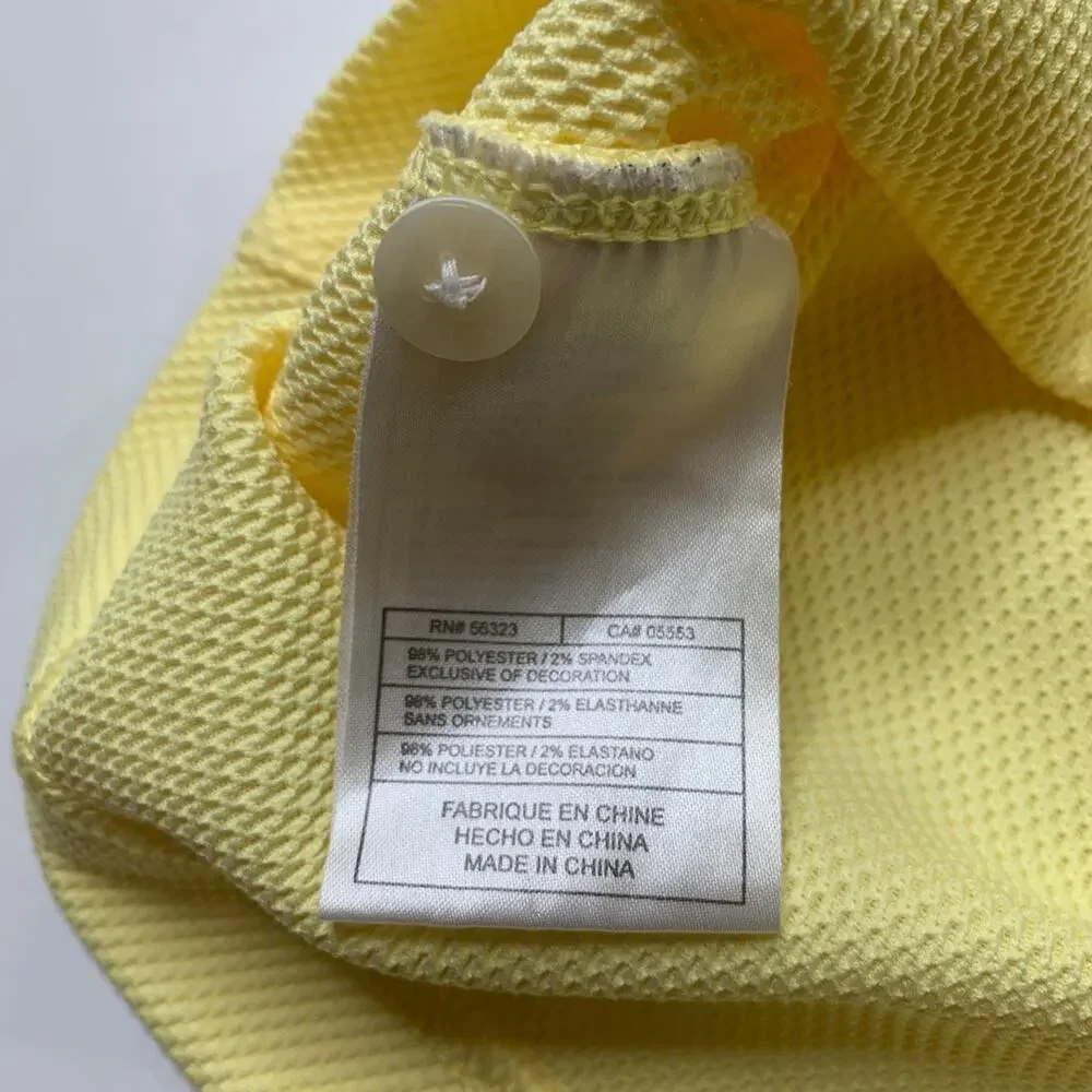 Nike Polo Shirt Mens Extra Large Lemon Sphere Dry Moisture Wick Performance Golf